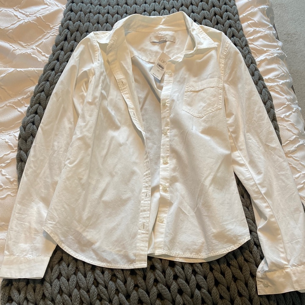 NWT Loft White Button Down size XS